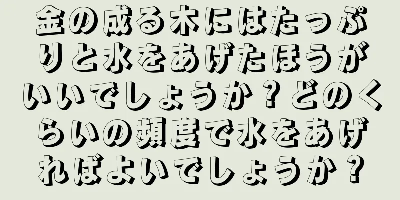 金の成る木にはたっぷりと水をあげたほうがいいでしょうか？どのくらいの頻度で水をあげればよいでしょうか？