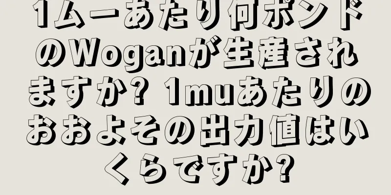 1ムーあたり何ポンドのWoganが生産されますか? 1muあたりのおおよその出力値はいくらですか?