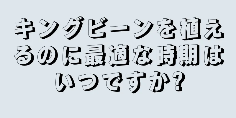 キングビーンを植えるのに最適な時期はいつですか?