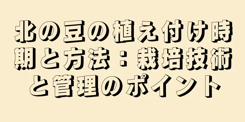 北の豆の植え付け時期と方法：栽培技術と管理のポイント