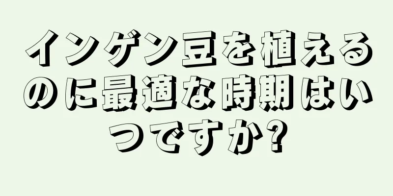 インゲン豆を植えるのに最適な時期はいつですか?