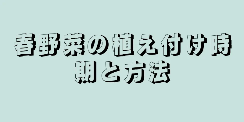 春野菜の植え付け時期と方法