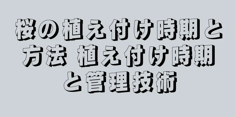 桜の植え付け時期と方法 植え付け時期と管理技術