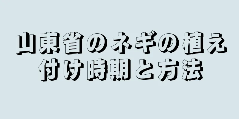 山東省のネギの植え付け時期と方法