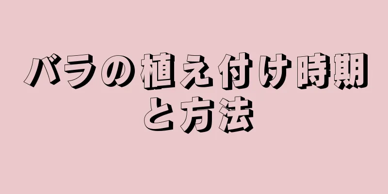 バラの植え付け時期と方法