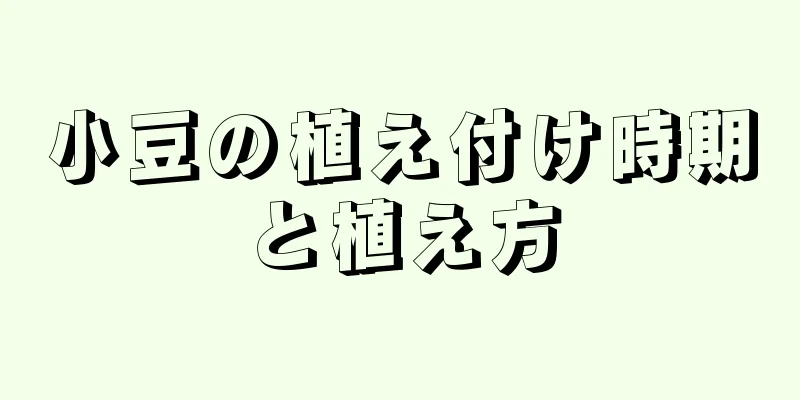 小豆の植え付け時期と植え方