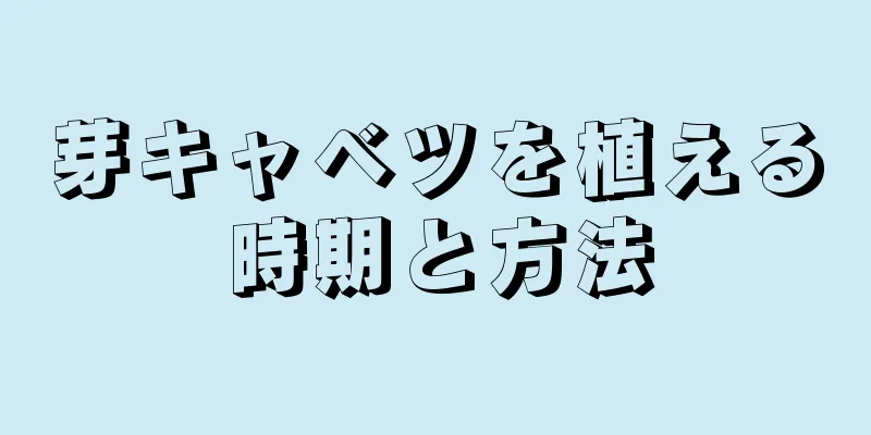 芽キャベツを植える時期と方法