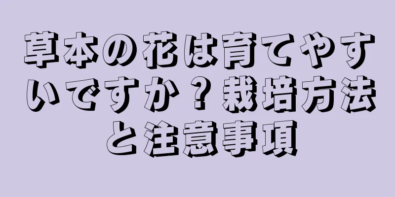 草本の花は育てやすいですか？栽培方法と注意事項