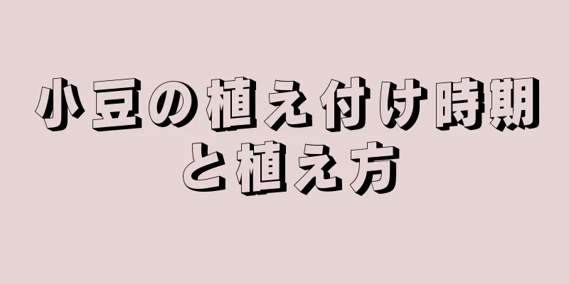 小豆の植え付け時期と植え方