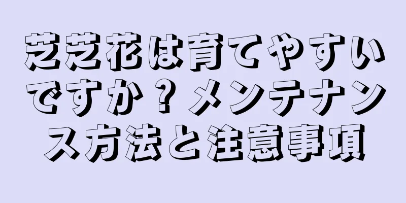 芝芝花は育てやすいですか？メンテナンス方法と注意事項