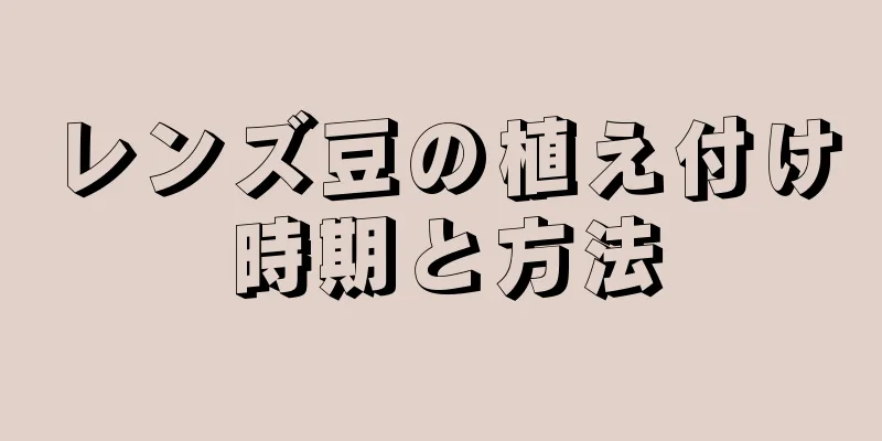 レンズ豆の植え付け時期と方法