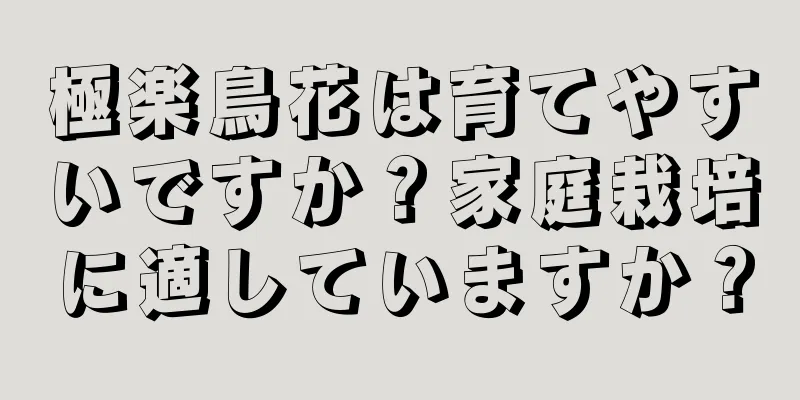 極楽鳥花は育てやすいですか？家庭栽培に適していますか？
