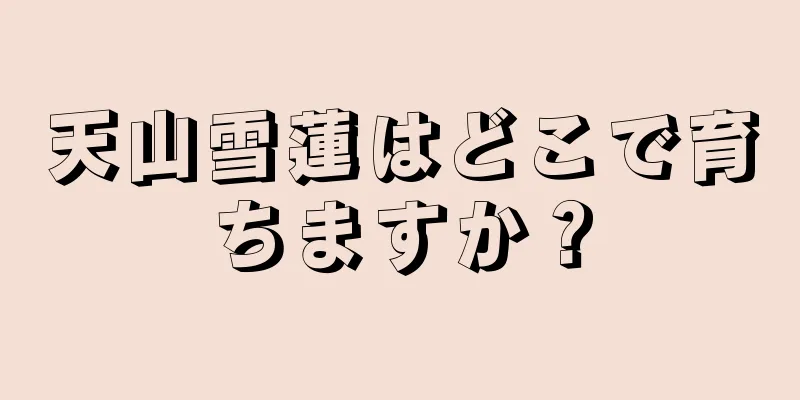 天山雪蓮はどこで育ちますか？