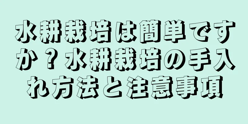 水耕栽培は簡単ですか？水耕栽培の手入れ方法と注意事項