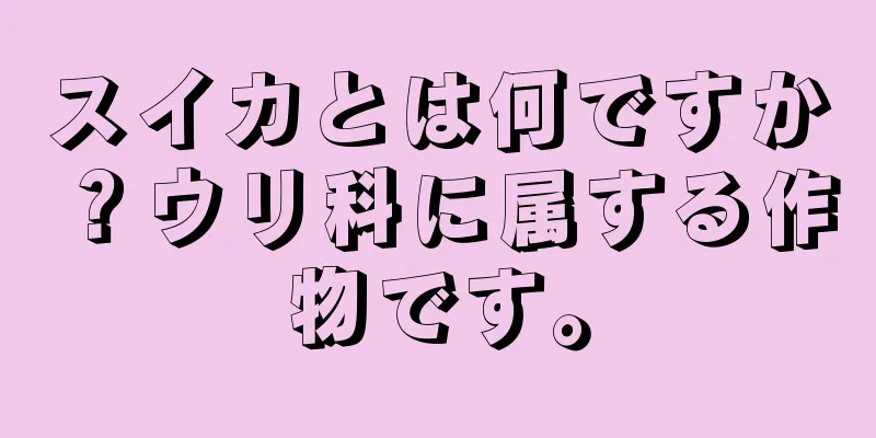 スイカとは何ですか？ウリ科に属する作物です。