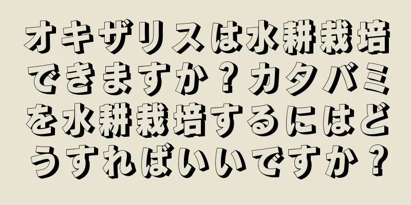 オキザリスは水耕栽培できますか？カタバミを水耕栽培するにはどうすればいいですか？