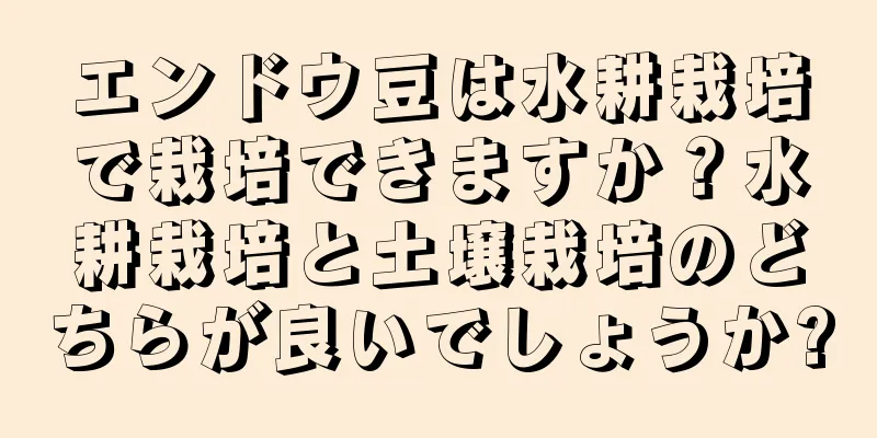エンドウ豆は水耕栽培で栽培できますか？水耕栽培と土壌栽培のどちらが良いでしょうか?