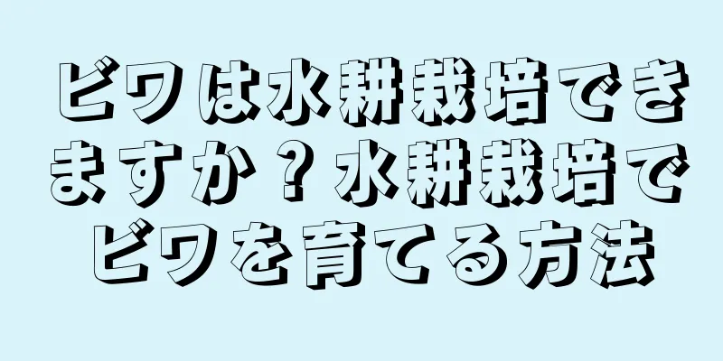 ビワは水耕栽培できますか？水耕栽培でビワを育てる方法