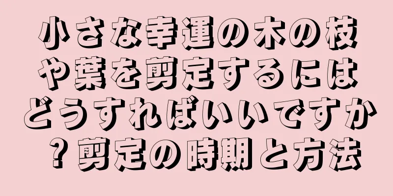 小さな幸運の木の枝や葉を剪定するにはどうすればいいですか？剪定の時期と方法