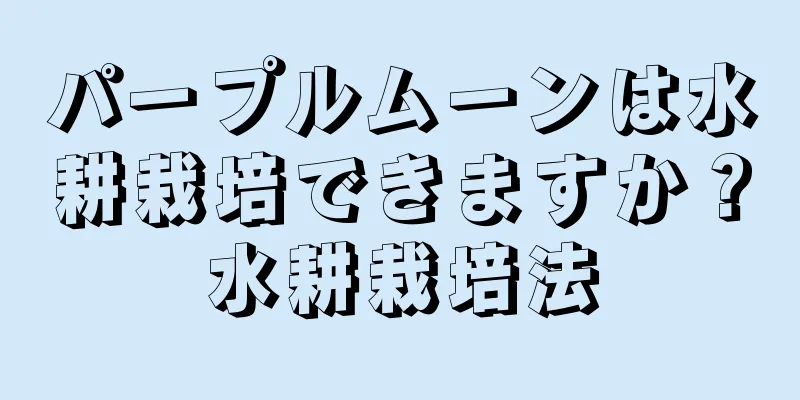 パープルムーンは水耕栽培できますか？水耕栽培法