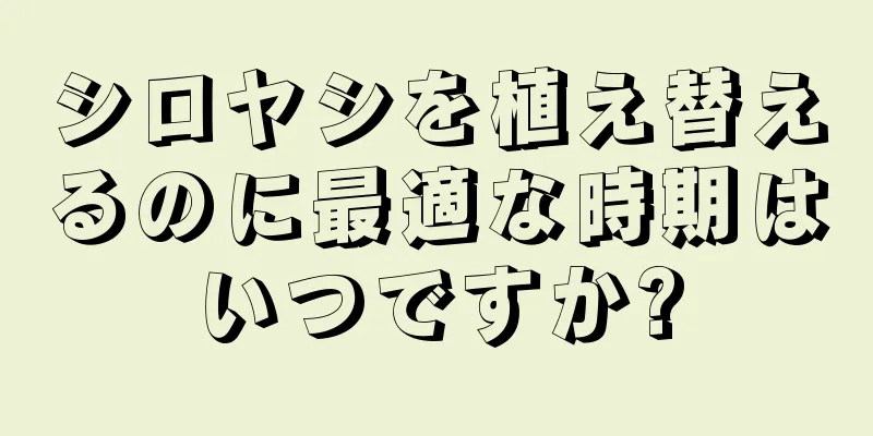 シロヤシを植え替えるのに最適な時期はいつですか?
