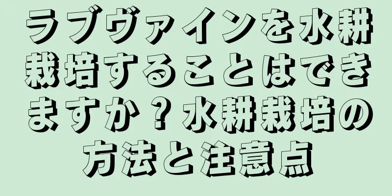 ラブヴァインを水耕栽培することはできますか？水耕栽培の方法と注意点