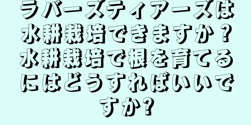 ラバーズティアーズは水耕栽培できますか？水耕栽培で根を育てるにはどうすればいいですか?