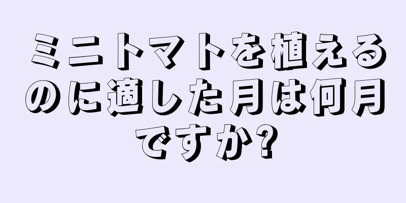 ミニトマトを植えるのに適した月は何月ですか?