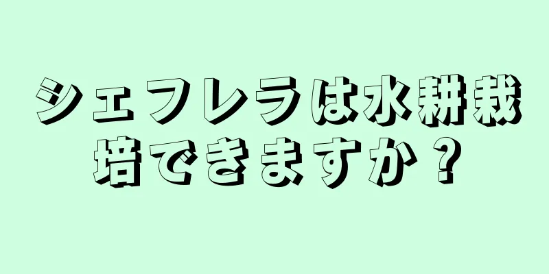 シェフレラは水耕栽培できますか？
