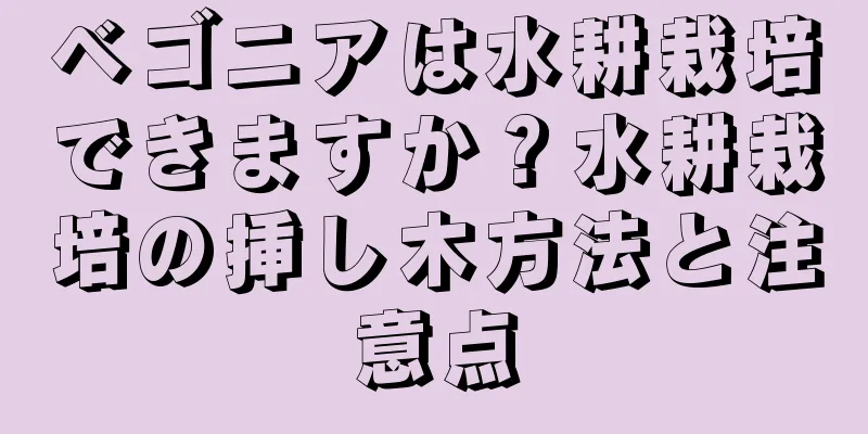 ベゴニアは水耕栽培できますか？水耕栽培の挿し木方法と注意点