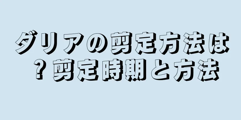 ダリアの剪定方法は？剪定時期と方法