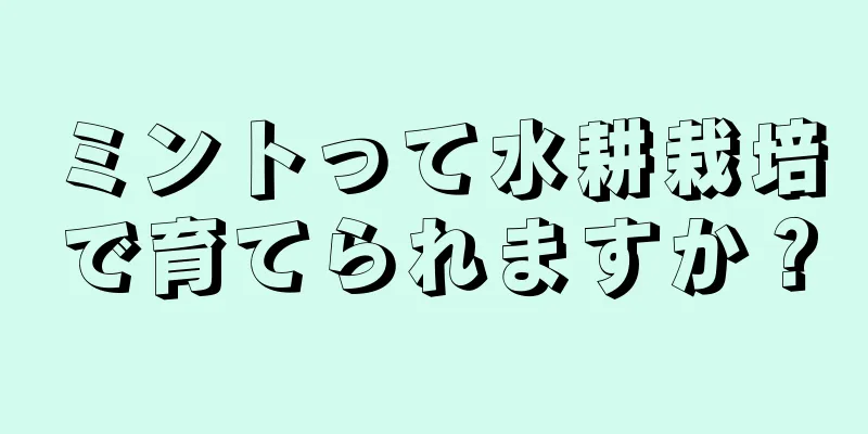 ミントって水耕栽培で育てられますか？