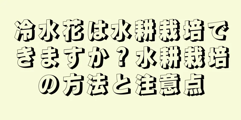 冷水花は水耕栽培できますか？水耕栽培の方法と注意点