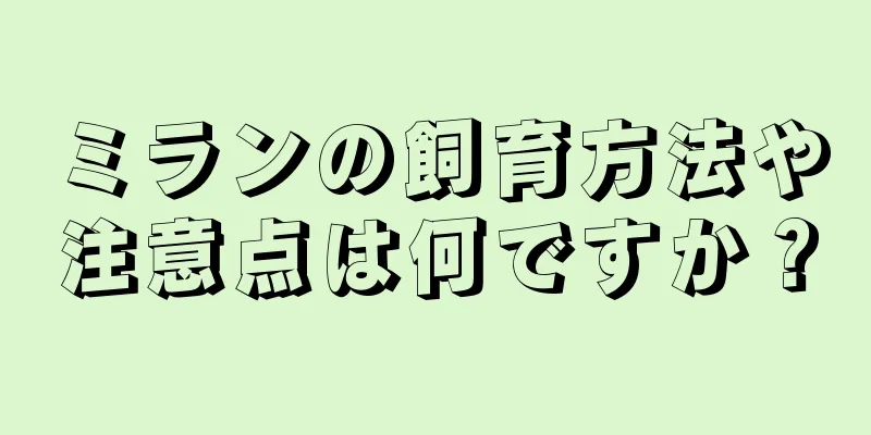 ミランの飼育方法や注意点は何ですか？