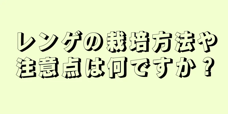 レンゲの栽培方法や注意点は何ですか？