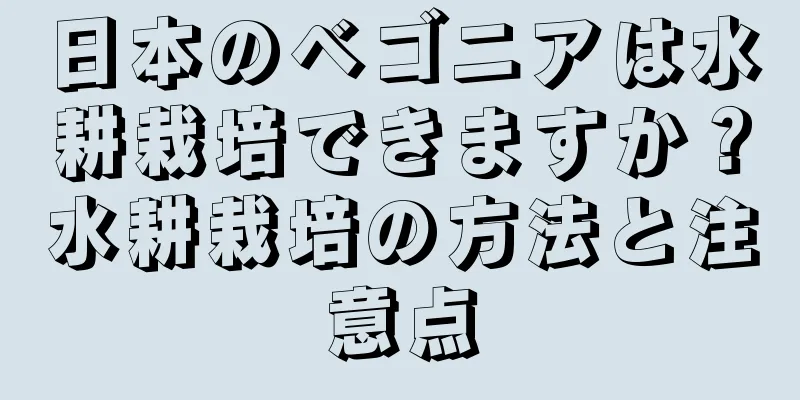 日本のベゴニアは水耕栽培できますか？水耕栽培の方法と注意点