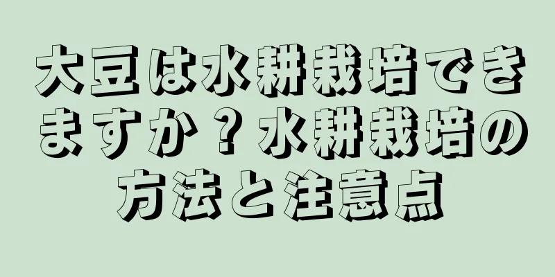 大豆は水耕栽培できますか？水耕栽培の方法と注意点