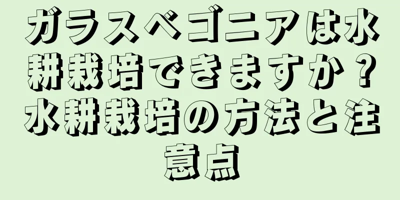 ガラスベゴニアは水耕栽培できますか？水耕栽培の方法と注意点