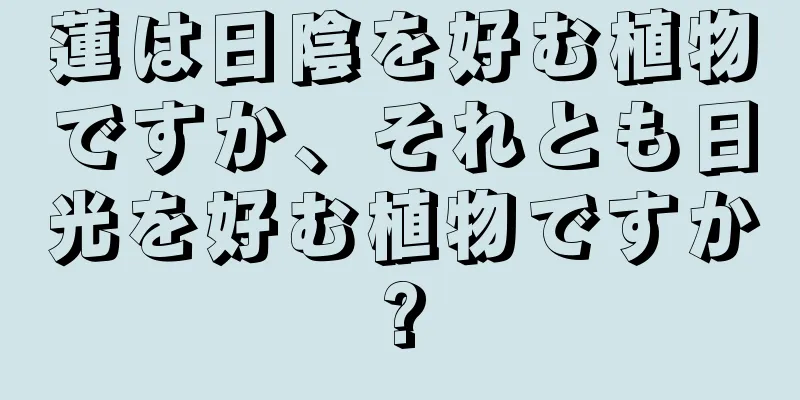 蓮は日陰を好む植物ですか、それとも日光を好む植物ですか?