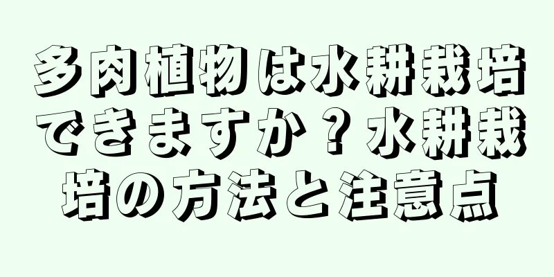 多肉植物は水耕栽培できますか？水耕栽培の方法と注意点