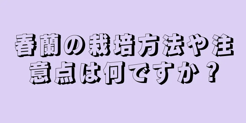 春蘭の栽培方法や注意点は何ですか？