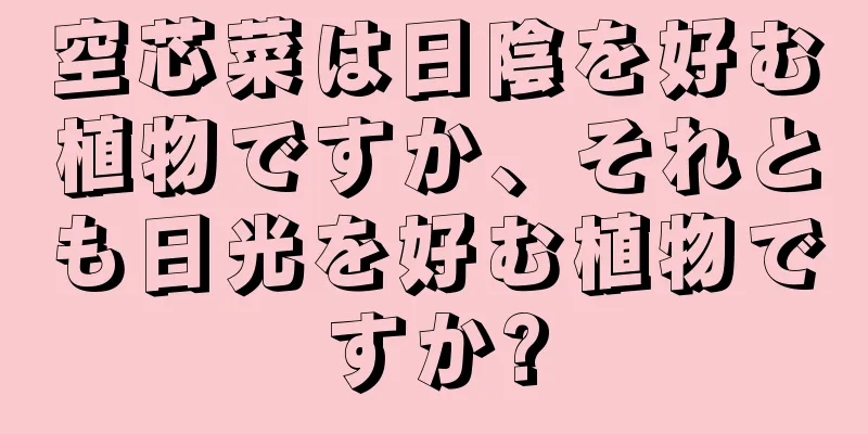 空芯菜は日陰を好む植物ですか、それとも日光を好む植物ですか?