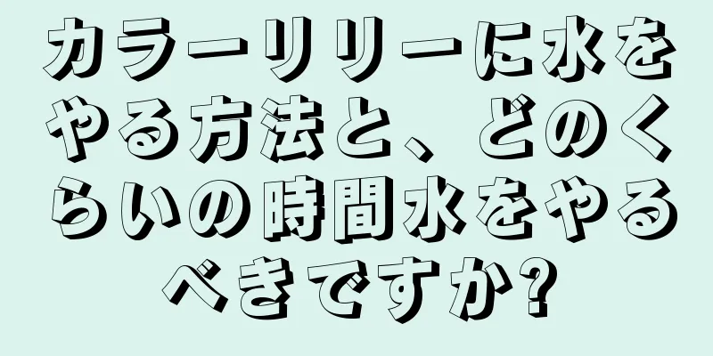 カラーリリーに水をやる方法と、どのくらいの時間水をやるべきですか?