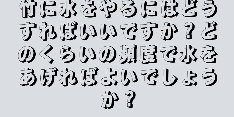 竹に水をやるにはどうすればいいですか？どのくらいの頻度で水をあげればよいでしょうか？