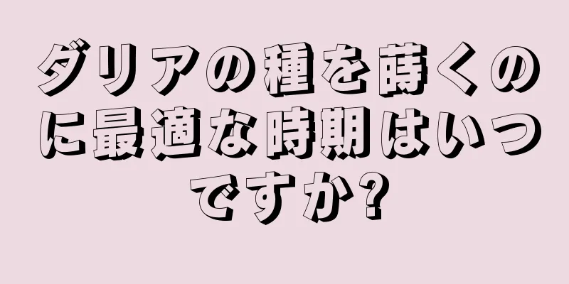 ダリアの種を蒔くのに最適な時期はいつですか?