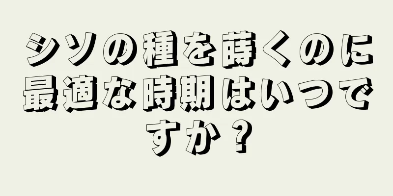 シソの種を蒔くのに最適な時期はいつですか？