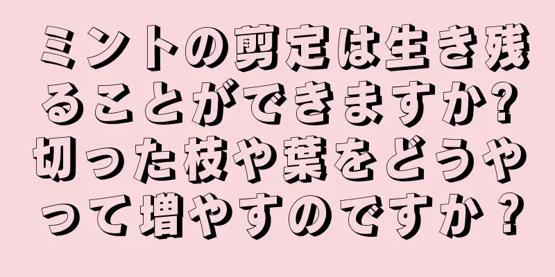 ミントの剪定は生き残ることができますか?切った枝や葉をどうやって増やすのですか？