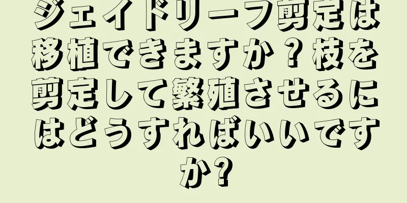 ジェイドリーフ剪定は移植できますか？枝を剪定して繁殖させるにはどうすればいいですか?