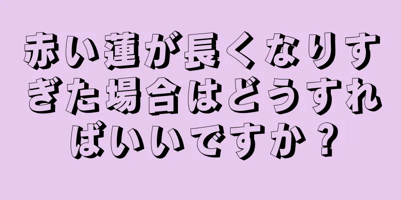 赤い蓮が長くなりすぎた場合はどうすればいいですか？