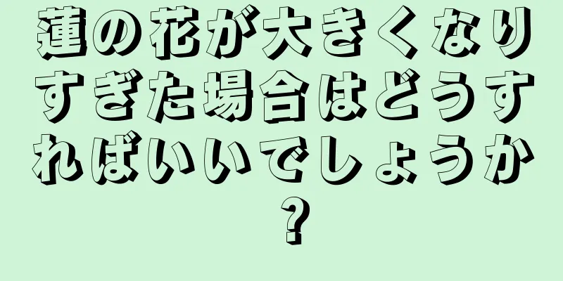 蓮の花が大きくなりすぎた場合はどうすればいいでしょうか？